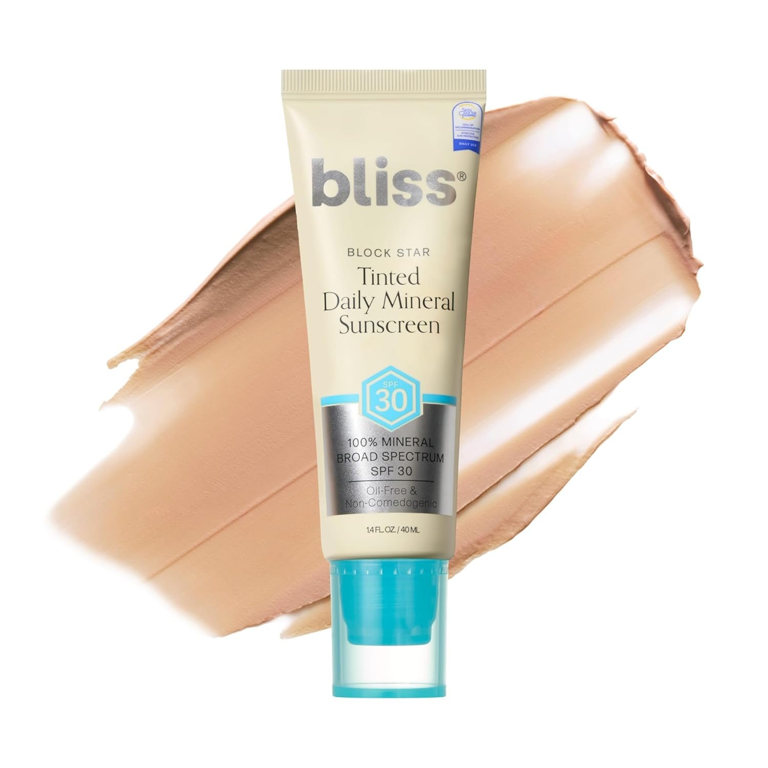 Bliss Block Star Tinted Mineral Face Sunscreen SPF 30 – 1.4 Fl Oz – Radiant