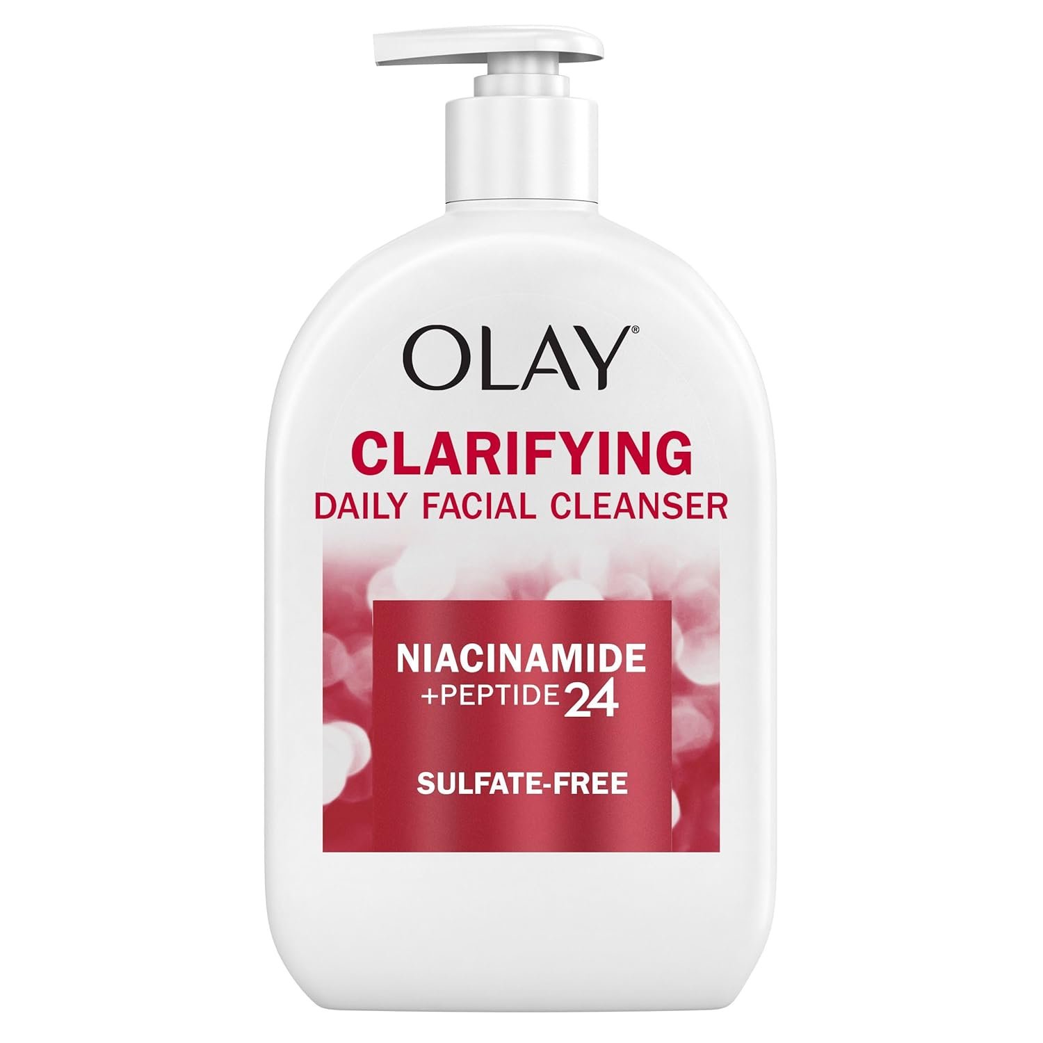 Olay Face Wash, Daily Facial Cleanser with Niacinamide, Peptides & Glycerin – Clarifying, Refreshes Skin Surface, Refines Appearance of Pores – Sulfate-Free, Paraben-Free, Oil-Free, 16 Oz