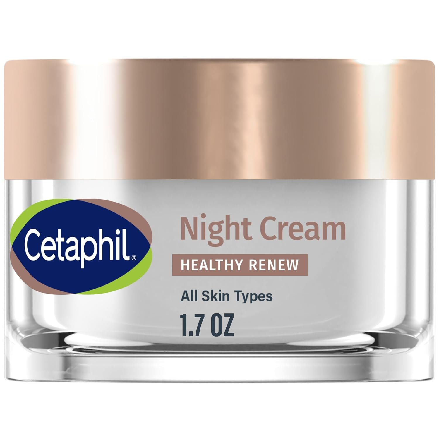 Cetaphil Healthy Renew Night Face Cream, Anti-Wrinkle, Peptides, 1.7 oz | Skin Tightening, Wrinkle Repair, Retinol Alternative, Fragrance Free, Sensitive Skin, Firming Peptide Night Cream For Women