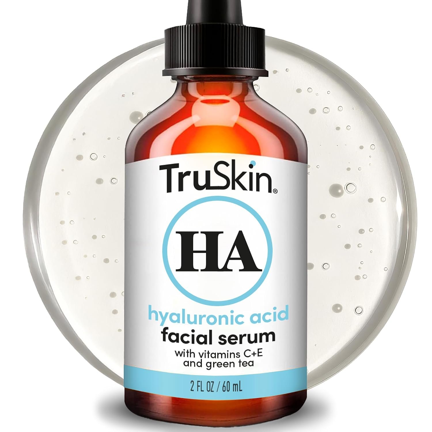 TruSkin Hyaluronic Acid Serum for Face for Hydrated, Plumper Skin, 2 fl oz | With 7 ultra-hydrating ingredients to replenish moisture and leave skin feeling soft, smooth and healthy-looking