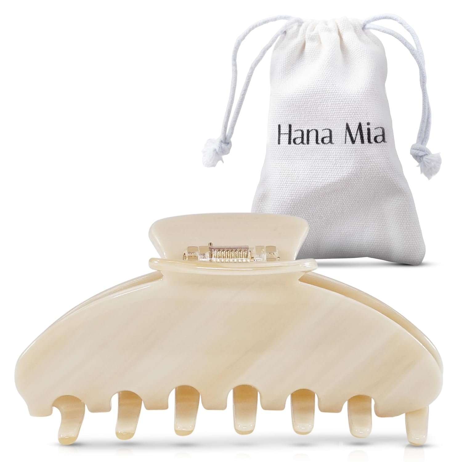 Luxury Creme Claw Clip for Women | Our Large 4 Inch Hair Clip Creates Beautiful Half Ups, Secure Updos & Chic Daily Styles | Premium Acetate Claw with Secure Hold & Snag Free Teeth for Easy Styling