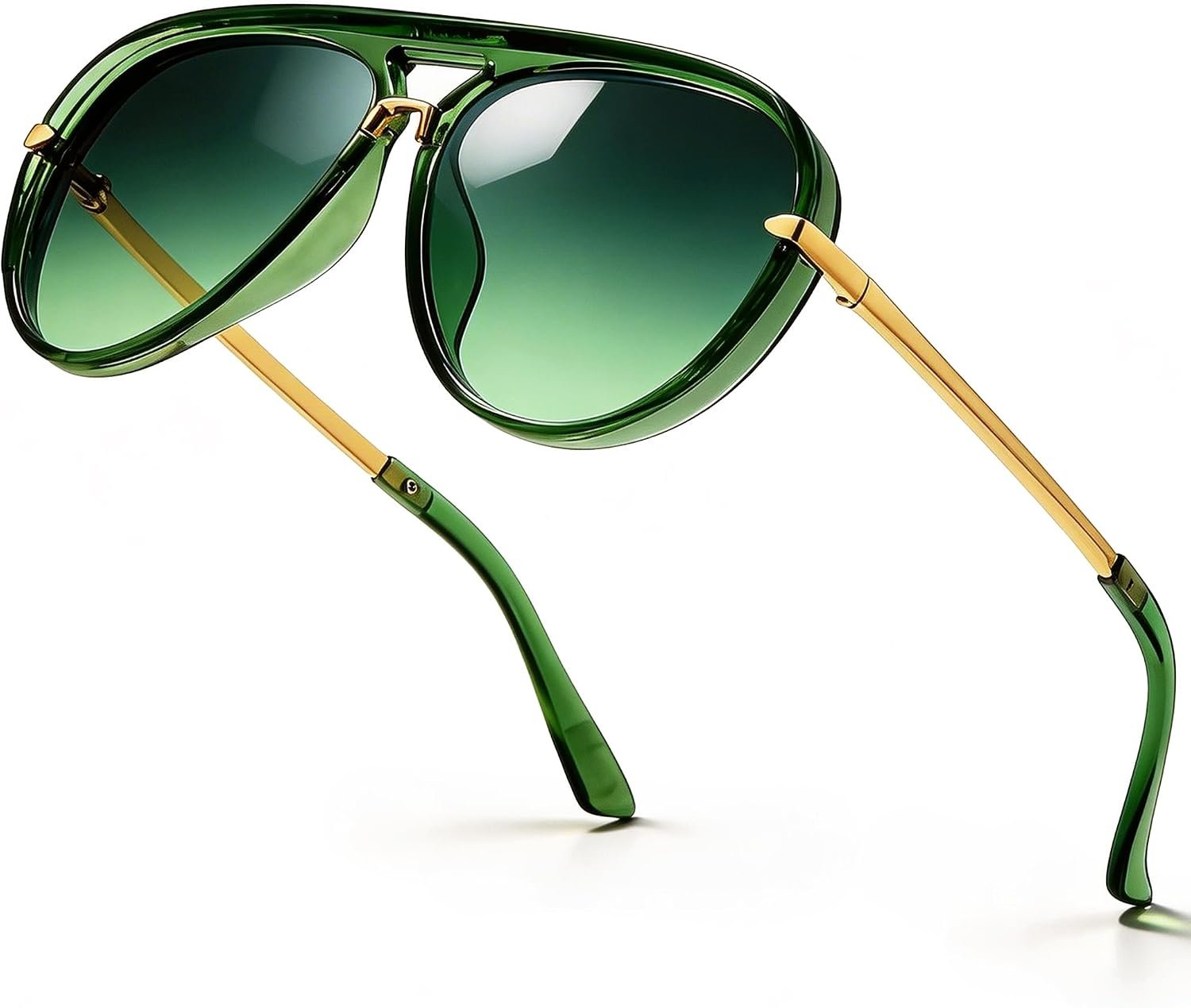 SIPHEW Retro Aviator Sunglasses for Women Trendy Shades Oversized Vintage Double Bridge | Non-polarized Sun Glasses