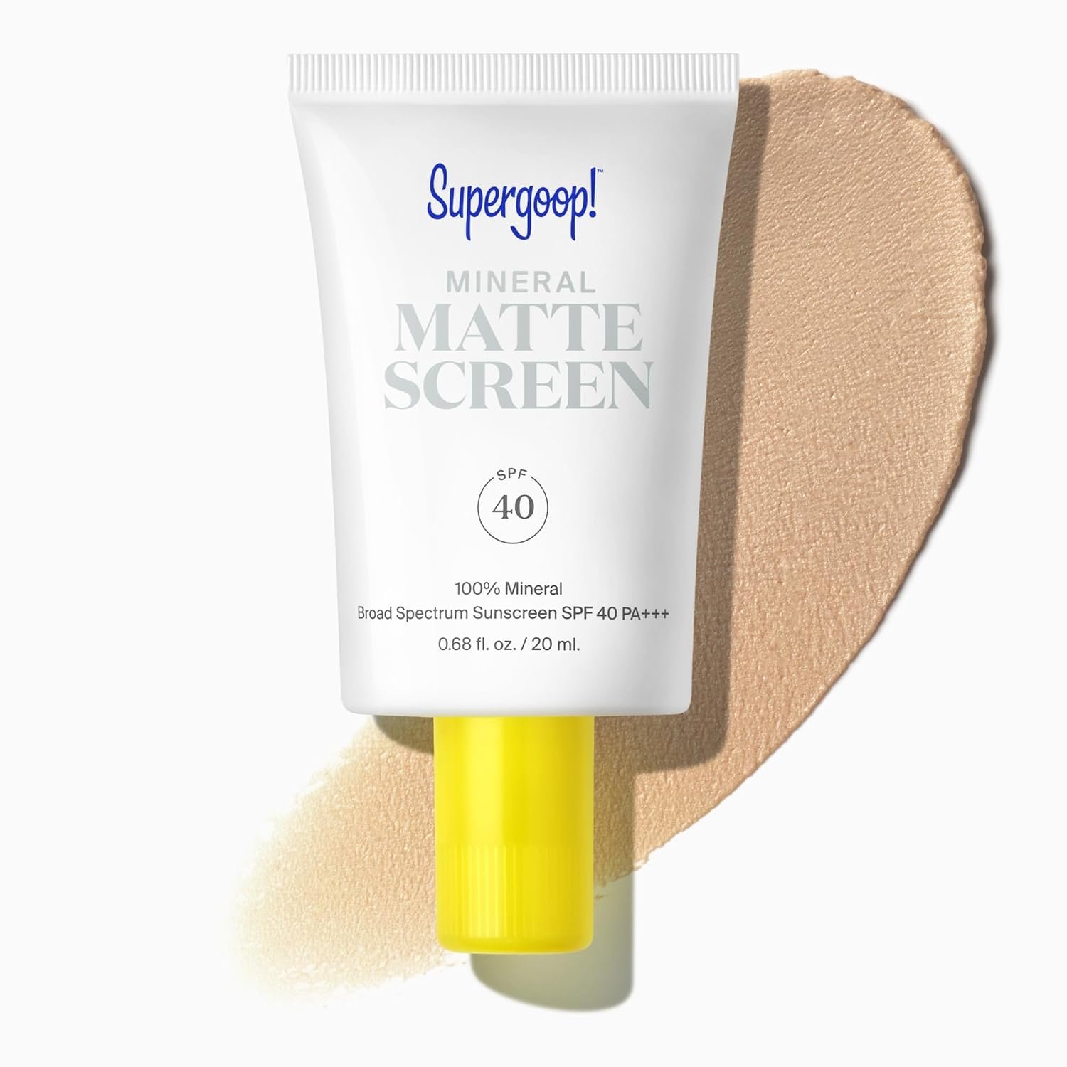 Supergoop! Mineral Mattescreen SPF 40 – Mineral, Oil-Free Broad Spectrum Sunscreen – Smooths Skin’s Appearance, Minimizes Pores & Controls Shine – Water & Sweat Resistant