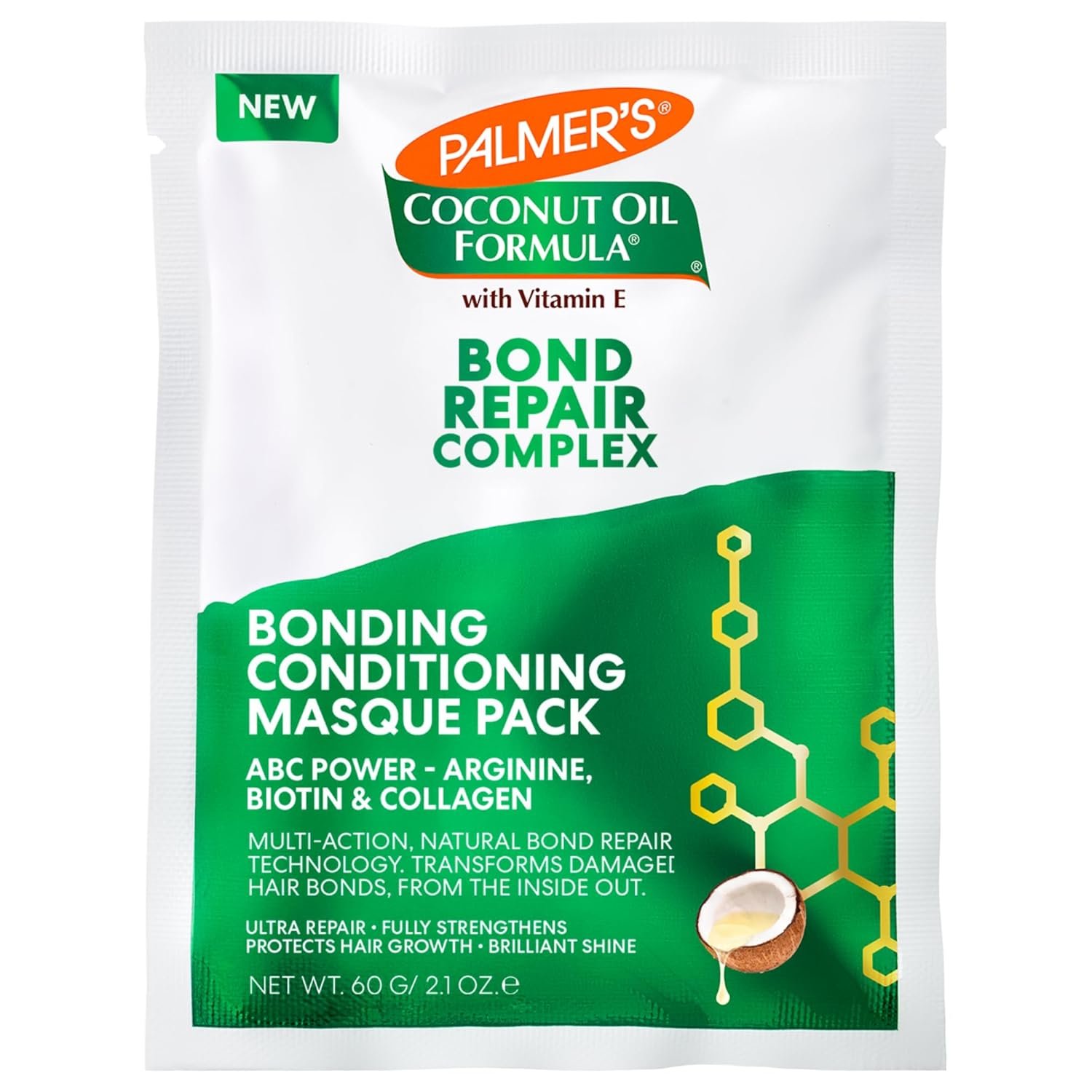 Palmer’s Amino Bonding Hair Mask, Intense Conditioning Masque (2.1oz) | Heat Protectant with Multi-Action Natural Bond Technology, Anti Frizz, Adds Shine, Protects Hair Growth, All Hair Types