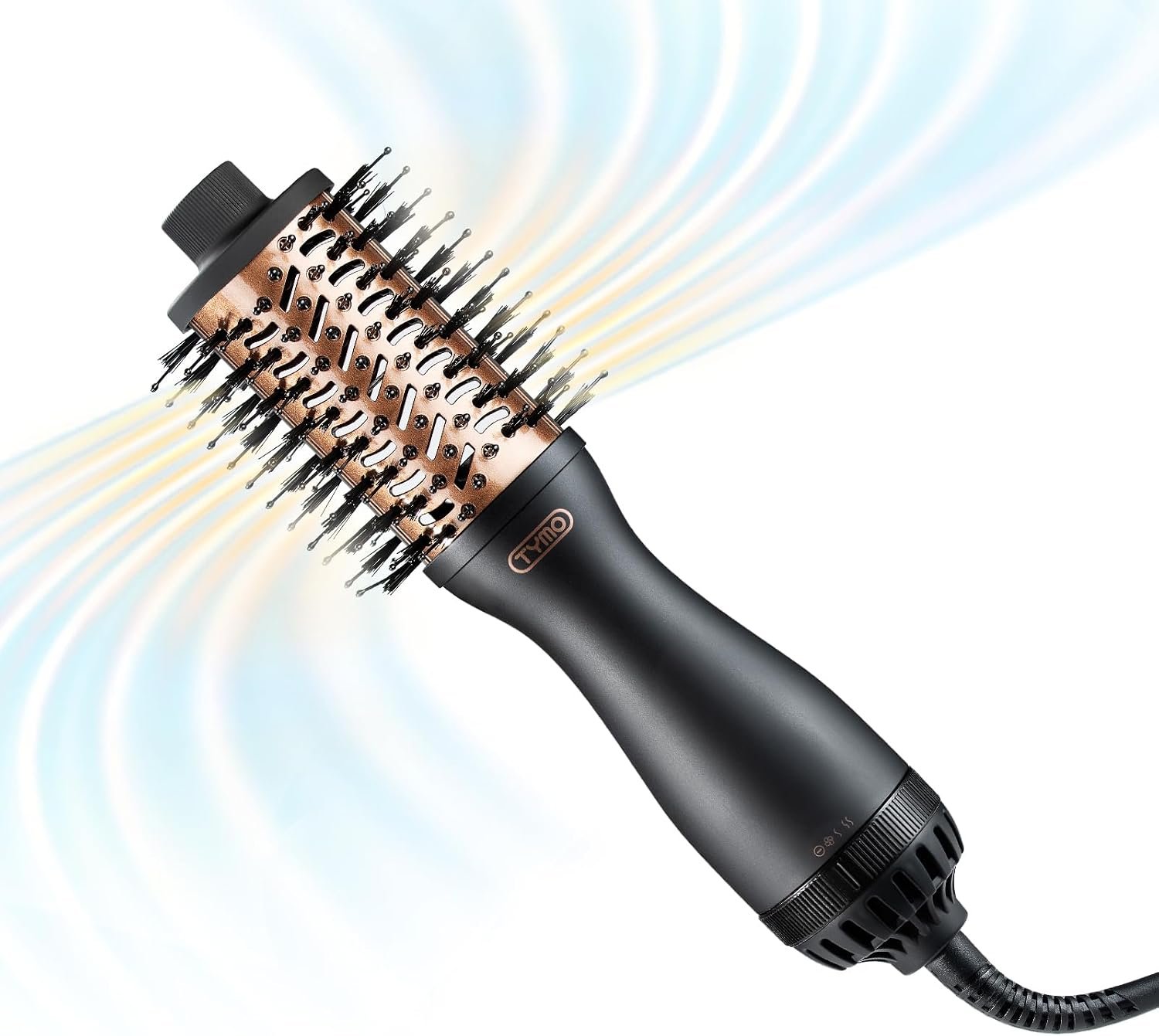 TYMO 2.0 Hair Blow Dryer Brush – AIRBEAM MINI Blowout Hot Air Brush, One Step Volumizer, 2 Inch Oval Barrel Curling Styler, 3X Faster Drying, 0.6 lb Lightweight, Straightener Curling in One, Black