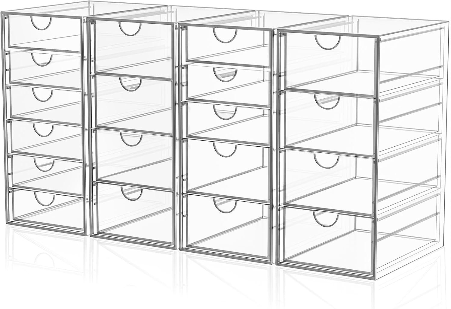 Acrylic Makeup Organizer with 19 Drawers,Storage Drawer Organizer | Bathroom Organizers and Storage for Palettes, Cosmetic, and Beauty Supplies, Desk Organization