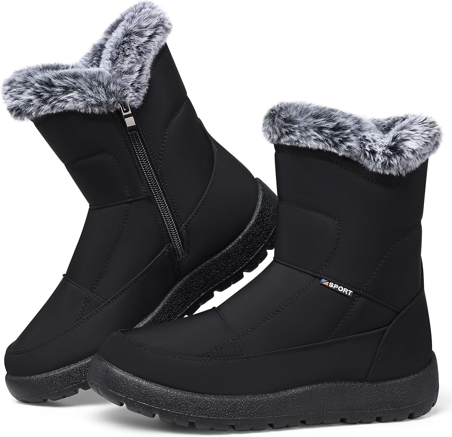 Women’s Winter Snow Boots: Waterproof Fur-Lined Ankle Booties | All-Day Warmth Anti-Slip Comfortable Outdoor Walking Boots with Side Zipper for Cold Weather