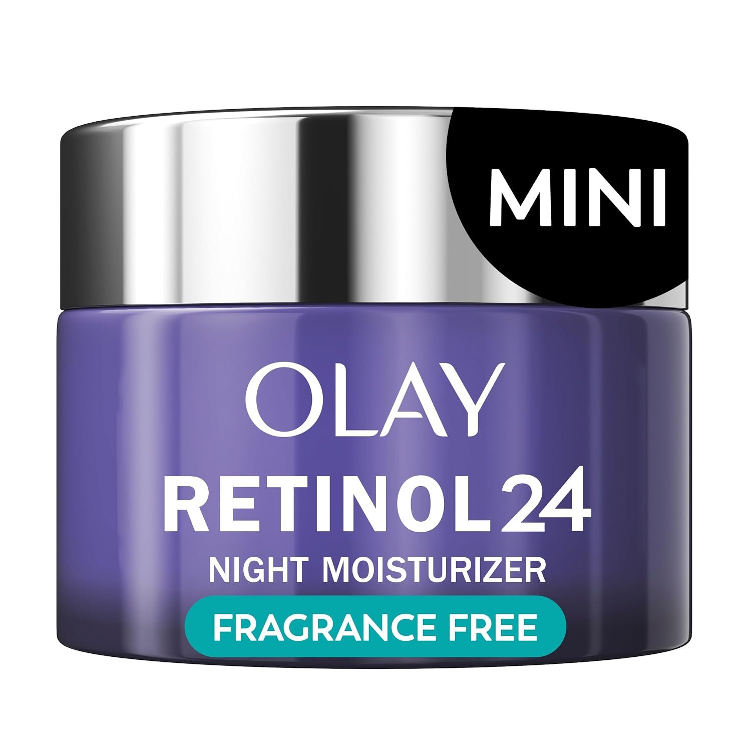 Olay Retinol 24 Face Moisturizer, Anti-Aging Night Cream for Women, Trial Size, Fragrance-Free, Non Greasy – Anti-Wrinkle, Smooth Fine Lines, Tightening Skin Care – Peptides, Glycerin, 0.5 Oz