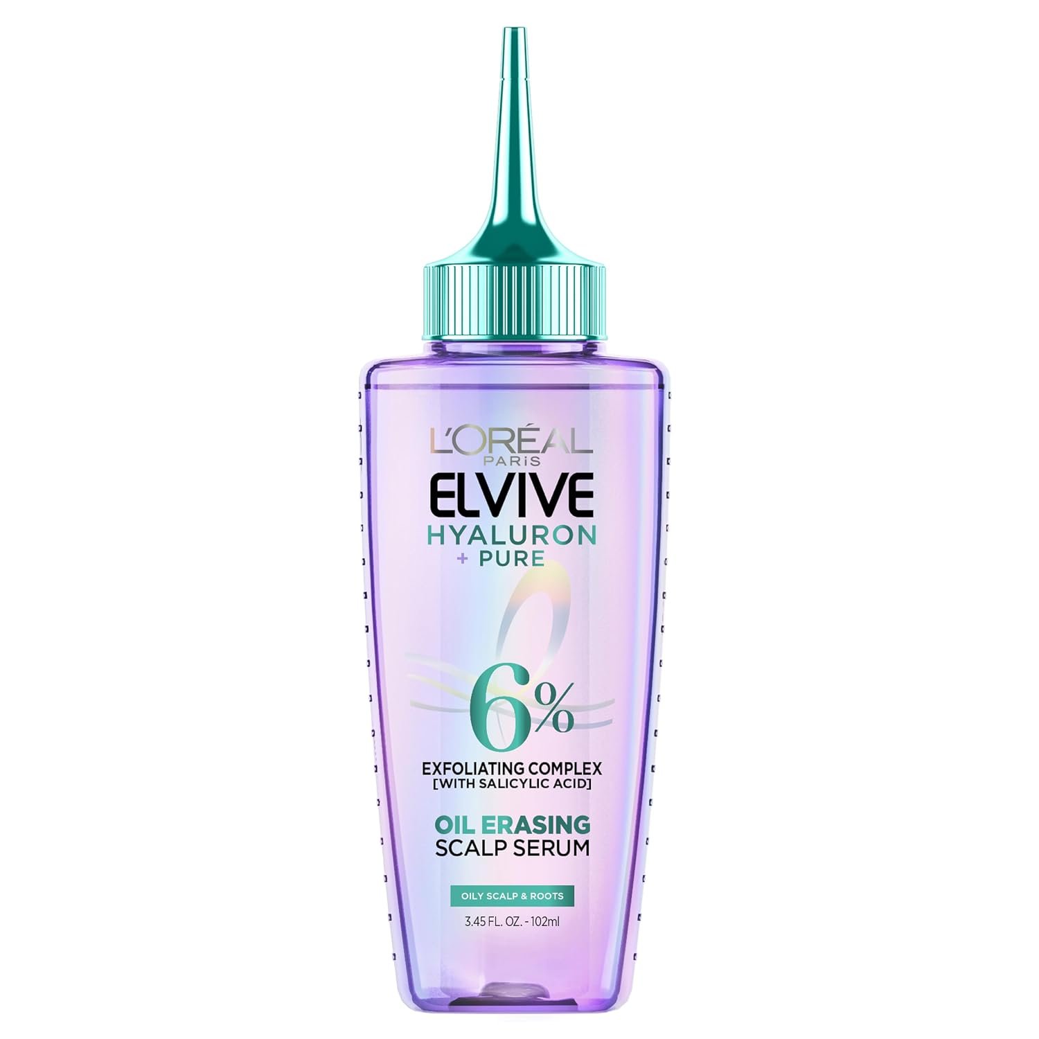L’Oreal Paris Elvive Hyaluron + Pure Oil Erasing Scalp Serum with Salicylic Acid For Oily Hair, 3.45 Fl Oz