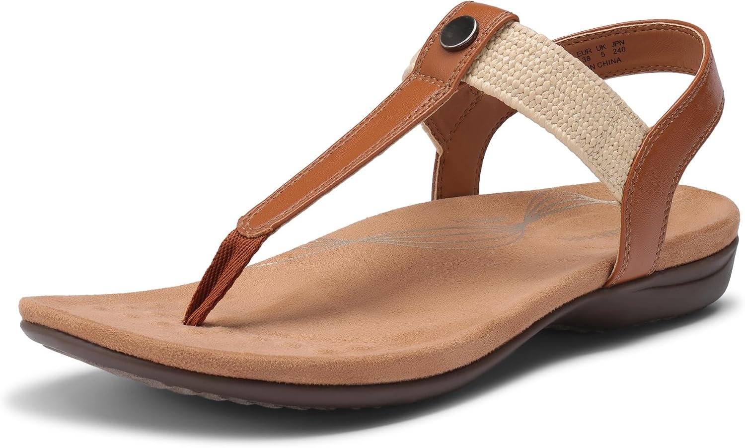 DREAM PAIRS Women’s Arch Support Sandals Thong Sandals | Orthopedic T-Strap Sandals Comfortable Flat Sandals Thong Sandals for Casual Summer Walking Casual Outings
