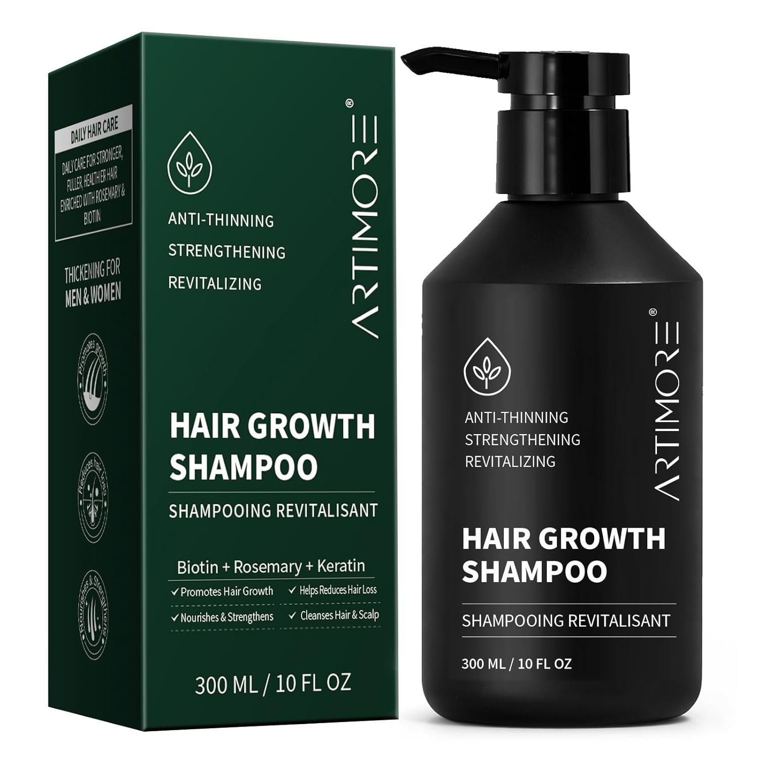 Biotin Rosemary Shampoo for Hair Growth, Strengthening for Thinning Hair Women & Men, Supports Scalp Health & Reduces Breakage (300ml, Shampoo)