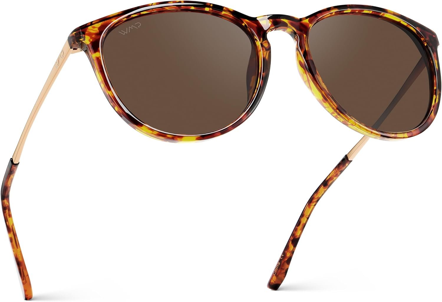 WearMe Pro Drew Women’s Polarized Sunglasses, Retro Round Frame, UV400 | Shatter-Resistant Lenses, Glare-Free Clarity, Everyday Confidence and Style, Includes Microfiber Pouch for Cleaning/Storage