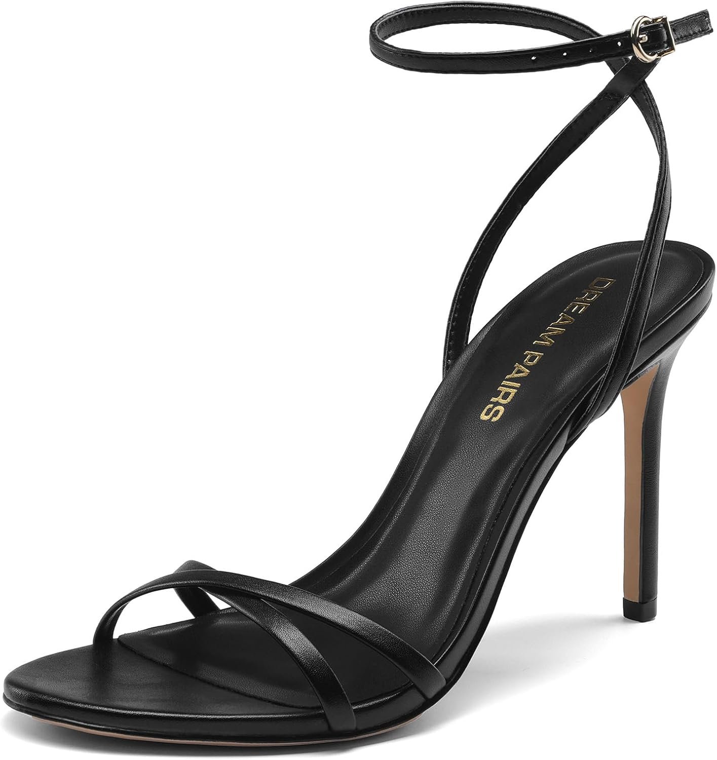 DREAM PAIRS Women’s Elegant Strappy Stiletto Heel Sandals | Open Square Toe Adjustable Ankle Strap High Dress Heels, Comfort Formal Pumps for Party, Wedding Guest and Prom Occasions