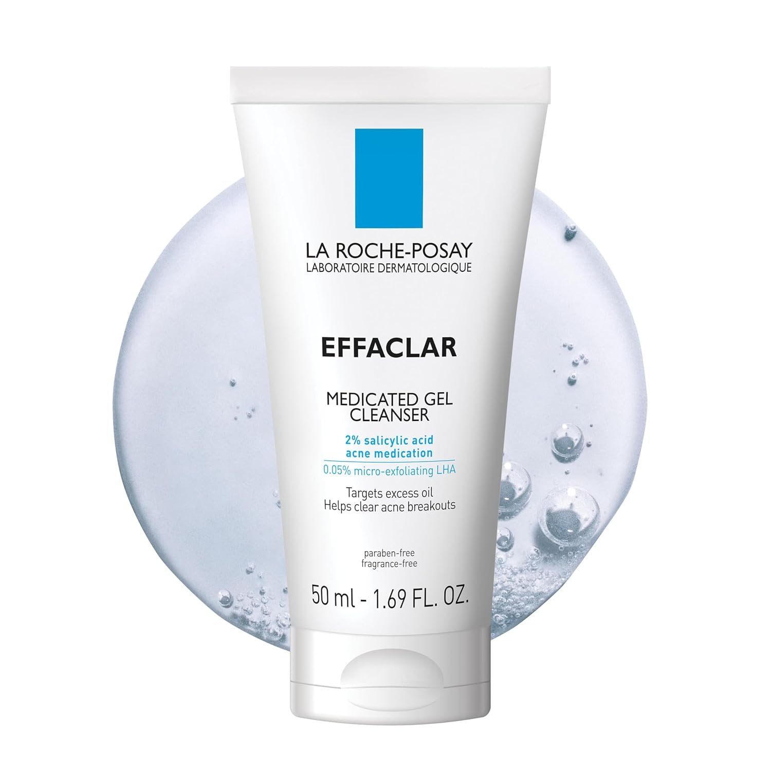 La Roche-Posay Effaclar Medicated Acne Face Wash with Salicylic Acid, 1.7oz | 2% salicylic acid cleanser with LHA and glycerin. Oil free foaming face wash helps clear acne and target excess oil.