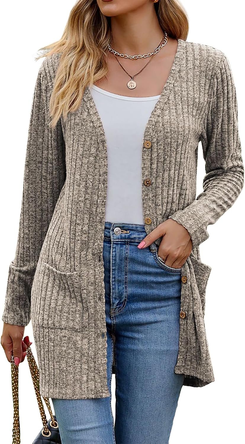 Witsmile Women’s 2026 Spring Fashion Cardigan Lightweight Soft Knit Cardigan for Women Long Sleeve Open Front Coat