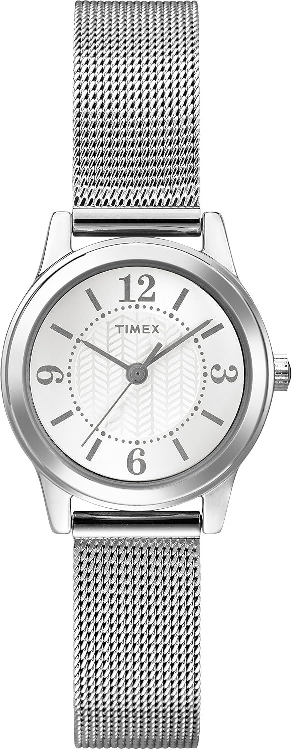 Timex Women’s T2P457 Casey Dress Silver-Tone Stainless Steel Mesh Bracelet Watch