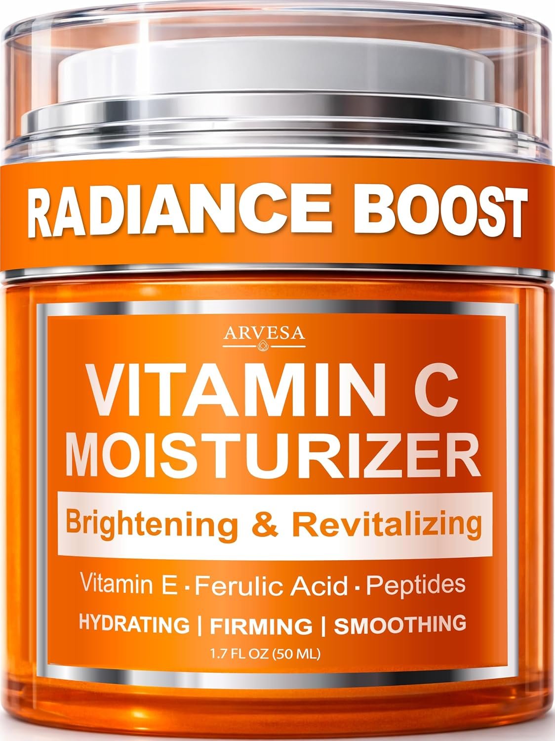 Vitamin C Moisturizer for Face – Vitamin C Cream for Face – Brightening & Anti Aging Cream for Women with Ferulic Acid & Peptides – Evens Skin Tone, Reduces Dark Spots & Fine Lines – All Skin Types