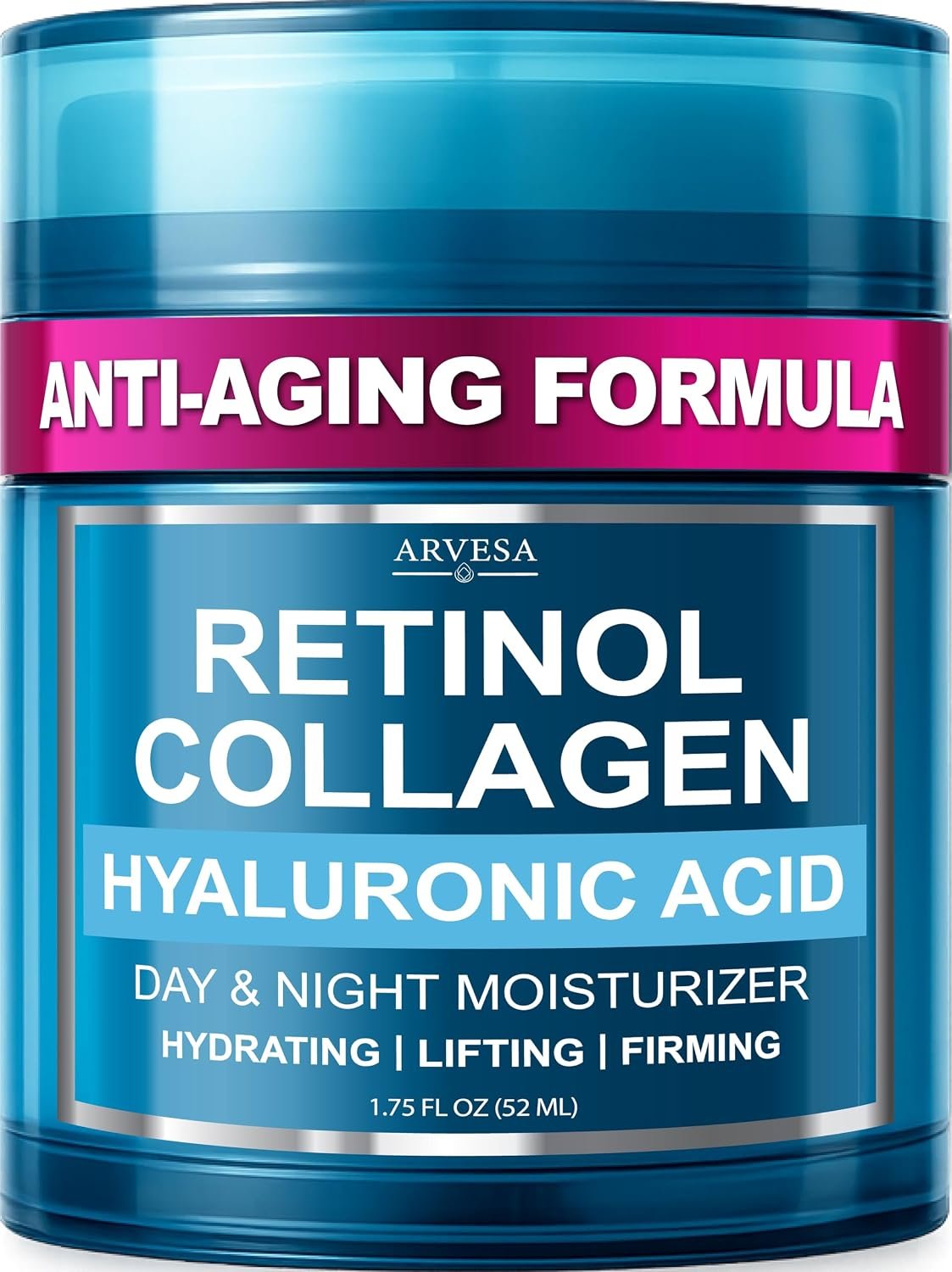 Retinol Cream for Face – Anti-Aging Moisturizer Wrinkle Cream with Collagen & Hyaluronic Acid – Face & Neck Moisturizer for Firming, Hydration & Smooth Skin – Day & Night Skin Care for Women & Men