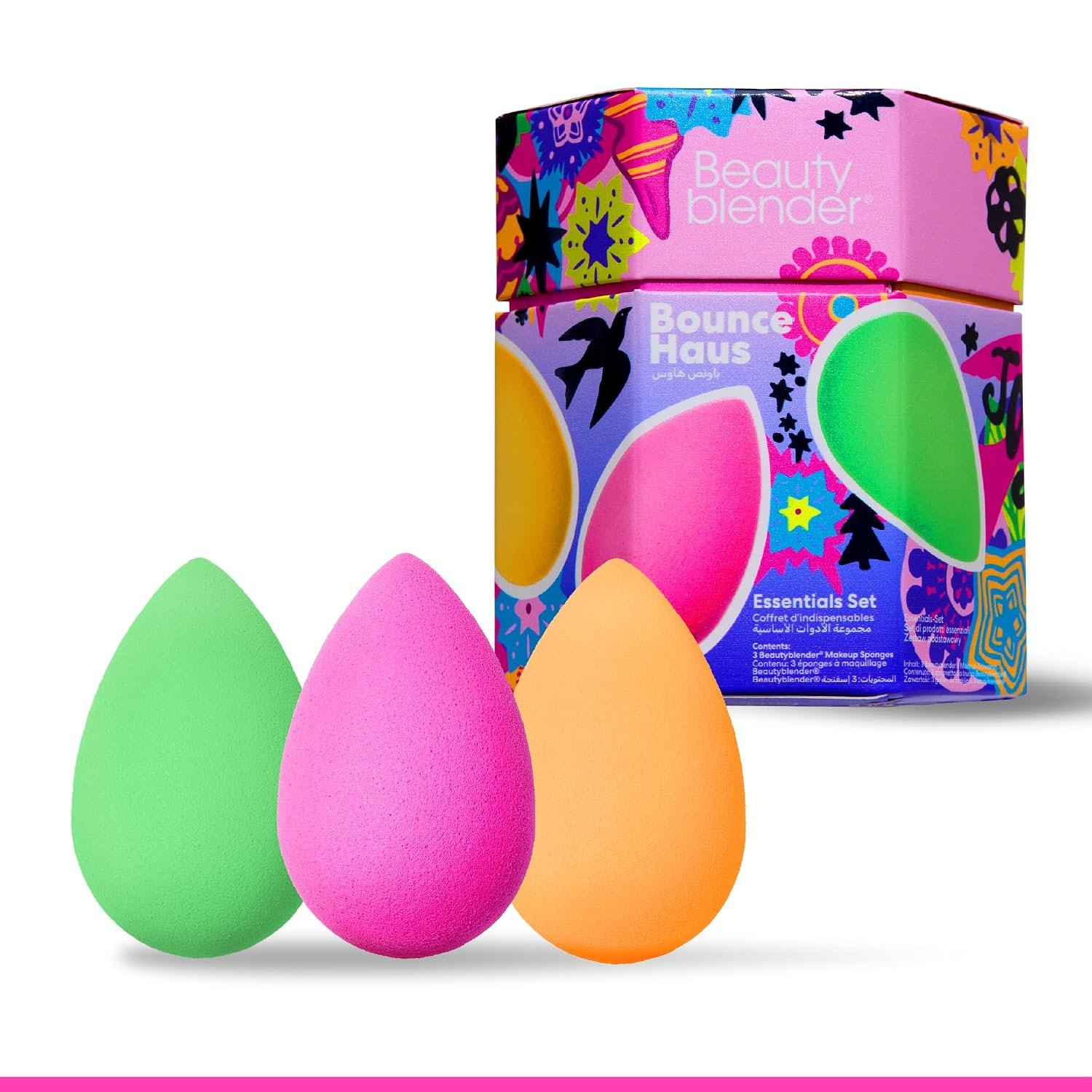 Beautyblender Bouncehaus Essentials Set – 3-Piece Makeup Sponge Set – Limited Edition – Latex-Free, Reusable, for Foundation, Concealer, Powder, BB Cream & Flawless Airbrush Finish
