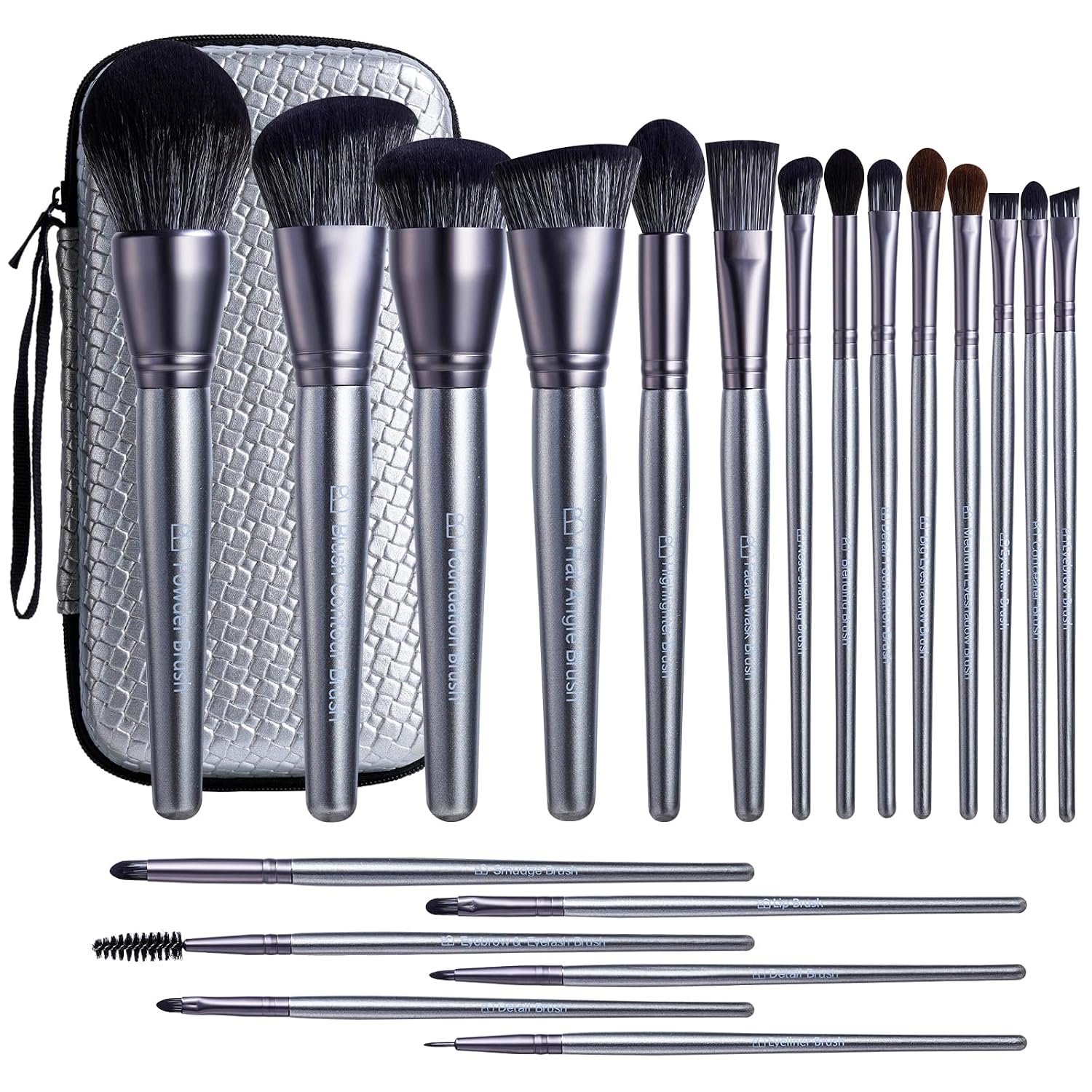BS-MALL Makeup Brush Set 20 pcs Makeup Brushes (A-Silver Silver)