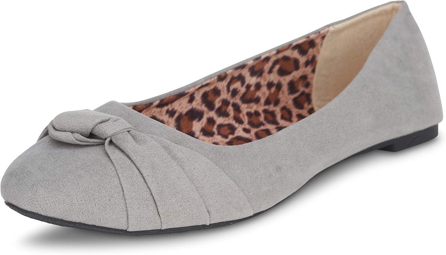 Epic Step Ballet Flats for Women, Comfortable Slip on Faux Suede Round Toe, Ballerina Dressy Flat Shoes