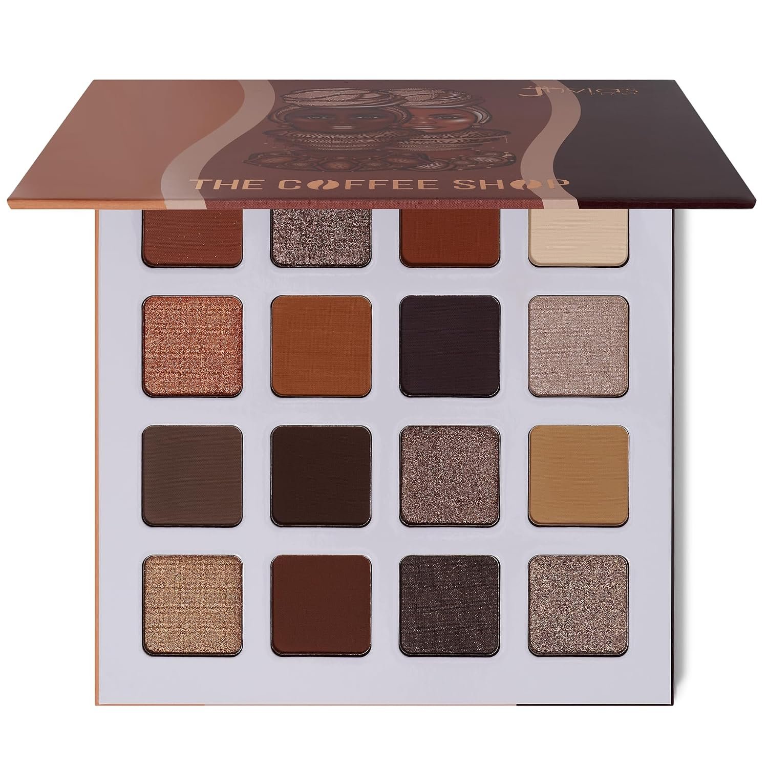 Juvia’s Place Coffee Shop Eyeshadow Palette – 16 Pan Buttery Eye Makeup | Highly Pigmented Eyeshadow, Tan, Auburn, & Rich Dark Chocolate, Mattes & Shimmers Eye Makeup, Easy Blending