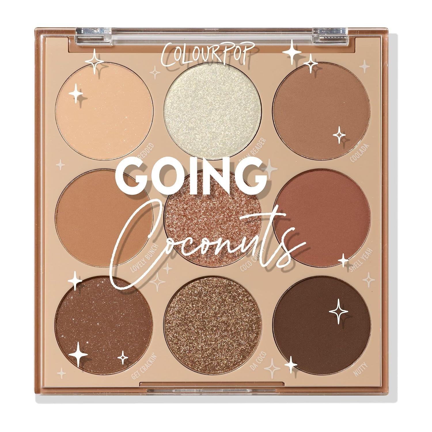 ColourPop Going Coconuts Eyeshadow Palette – Cool-Toned Neutral Eyeshadow Palette with Ultra-Velvety and Silky Finishes – High-Pigment Eye Makeup with a Long-Wearing Formula (0.3 oz)