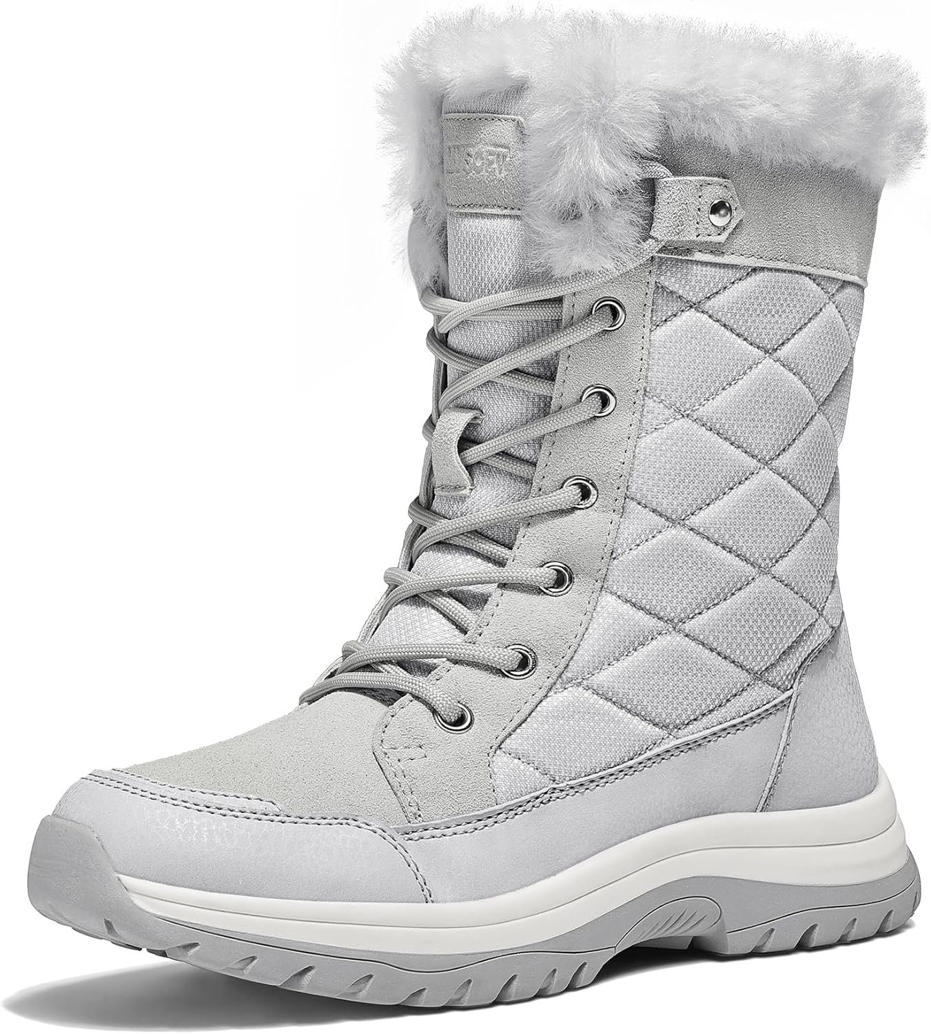 mysoft Womens Mid Calf Snow Boots Waterproof Insulated Warm Winter Shoes