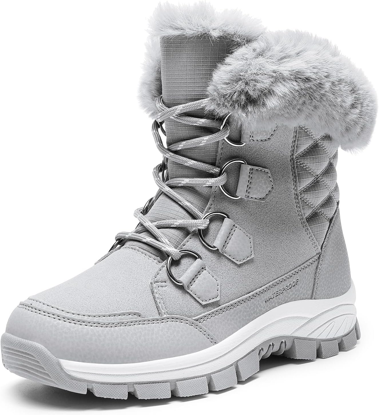 DREAM PAIRS Waterproof Winter Snow Boots for Women | Snow Boots for Women, Faux Fur Cozy Warm Insulated Winter Boots Lace Up Mid-Calf Outdoor Shoes for Walking Hiking
