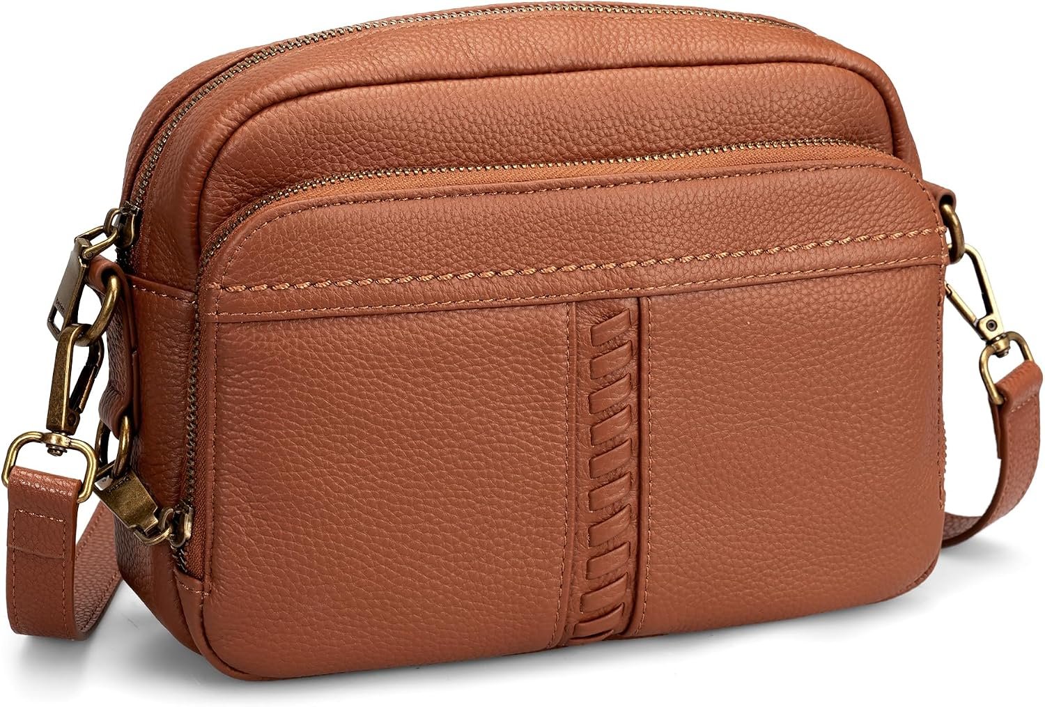 befen Genuine Leather Crossbody Bag for Women Anti Theft Purse and Hangbags with Built in RFID Wallet