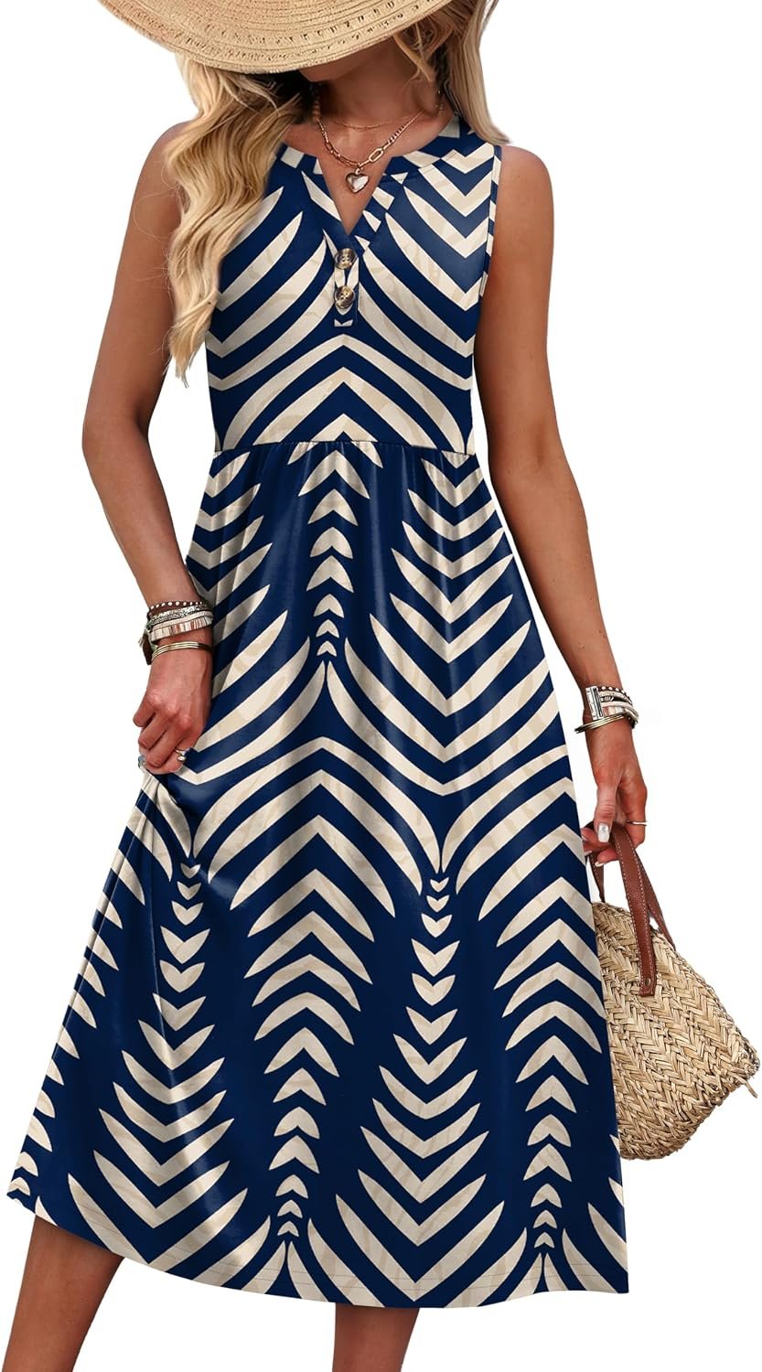 WIHOLL Women’s Summer Dresses Maxi Dress Vacation Beach Sundresses 2026 with Pockets
