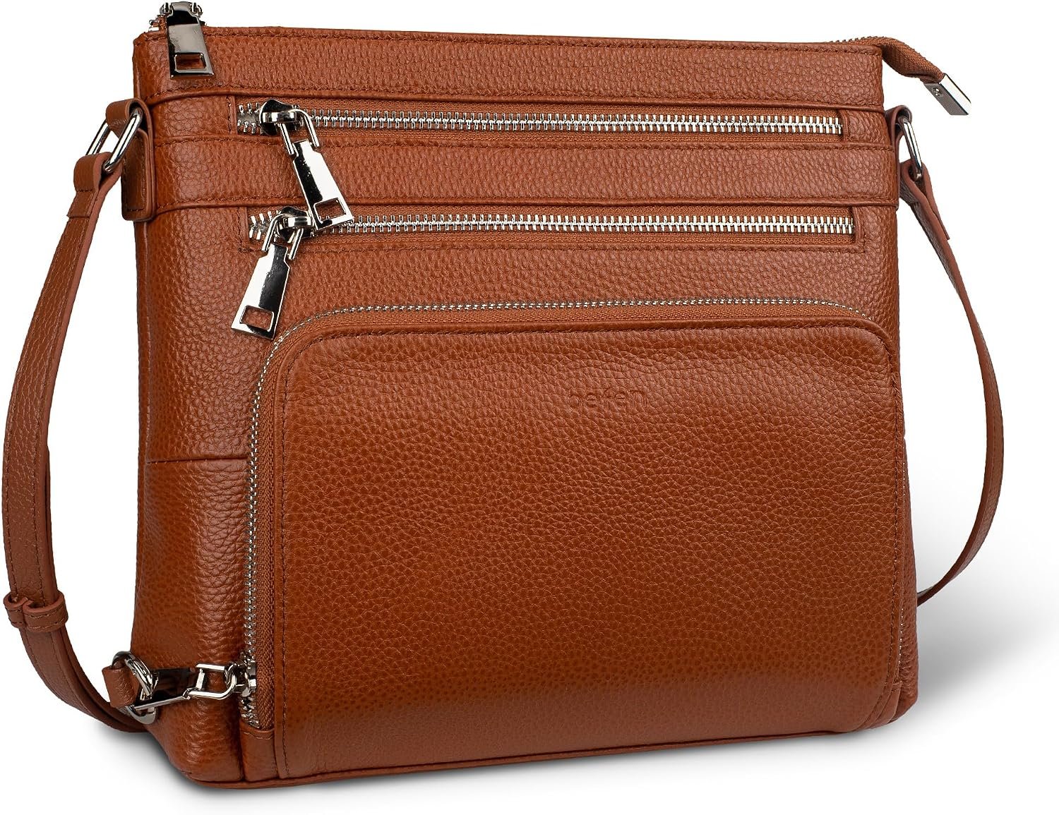 befen Genuine Leather Crossbody Bags for Women, Anti-Theft Shoulder Purse with Built in RFID Wallet for Travel | Real Leather, Purse with Built in Wallet, RFID Blocking Card Slots, Crossbody Bag with Wallet, Multi Pockets, Anti Pocket Bag