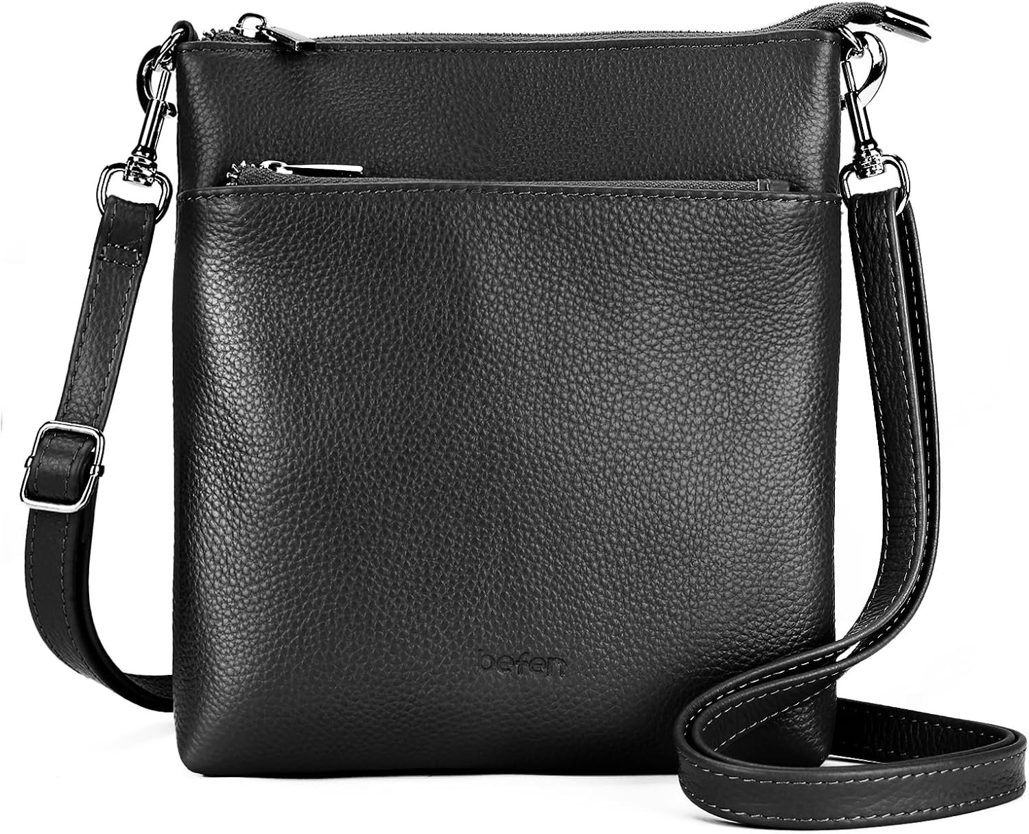 befen Genuine Leather Crossbody Purses for Women Travel Cross Body Bags Lightweight with Adjustable Shoulder Strap | Real Leather, Detachable Shoulder Strap, Lightweight, Adjustable Shoulder Strap, Compact Size, Daily Travel Use, Slim
