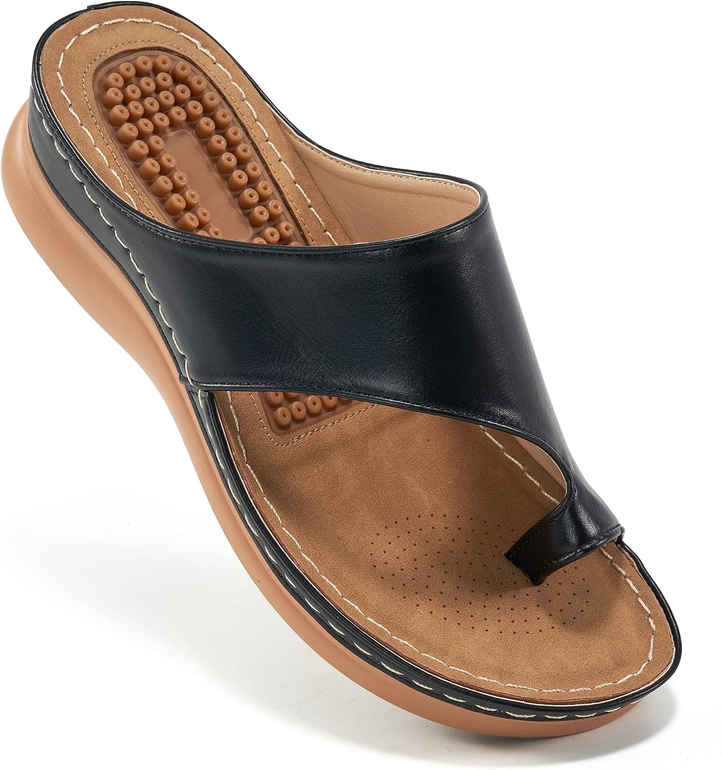 Aomigoct Womens Comfort Wedge Sandals: Soft Cushion & Orthopedic for All-Day Walking – Non-Slip 1.96″ Heel for Stability – for Comfort Seekers