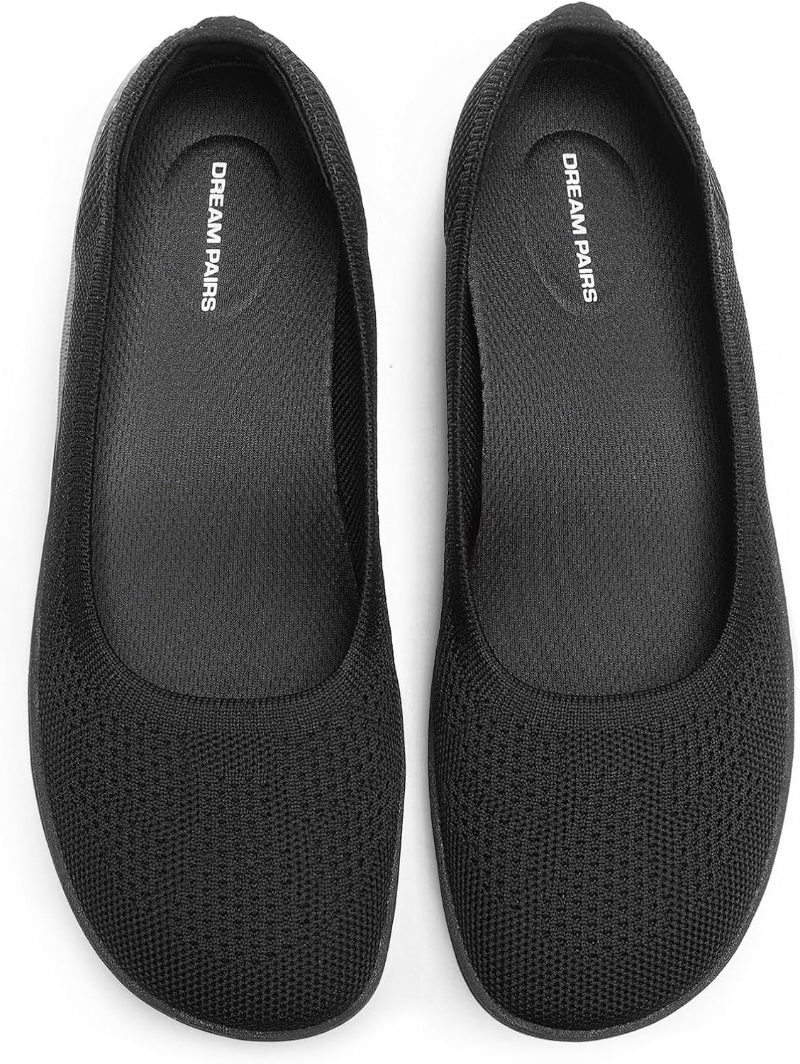 DREAM PAIRS Womens Ballet Wide Toe Arch Support Knit Flats | Foldable, Easy to be Tucked, Non-slip, Breathable Comfort Barefoot Flat Shoes