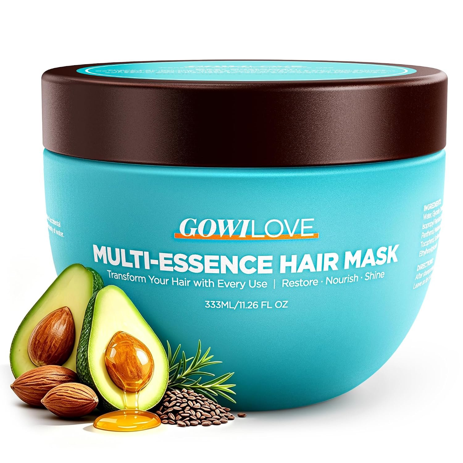 HA-Infused Hydrating Hair Mask, 5X Intensive Nourishing Hair Conditioner with 5 Botanical Oils, Dual-Protein Biomimetic Repair Keratin Hair Treatment, Deep Conditioning Hair Care for Dry Damaged Hair