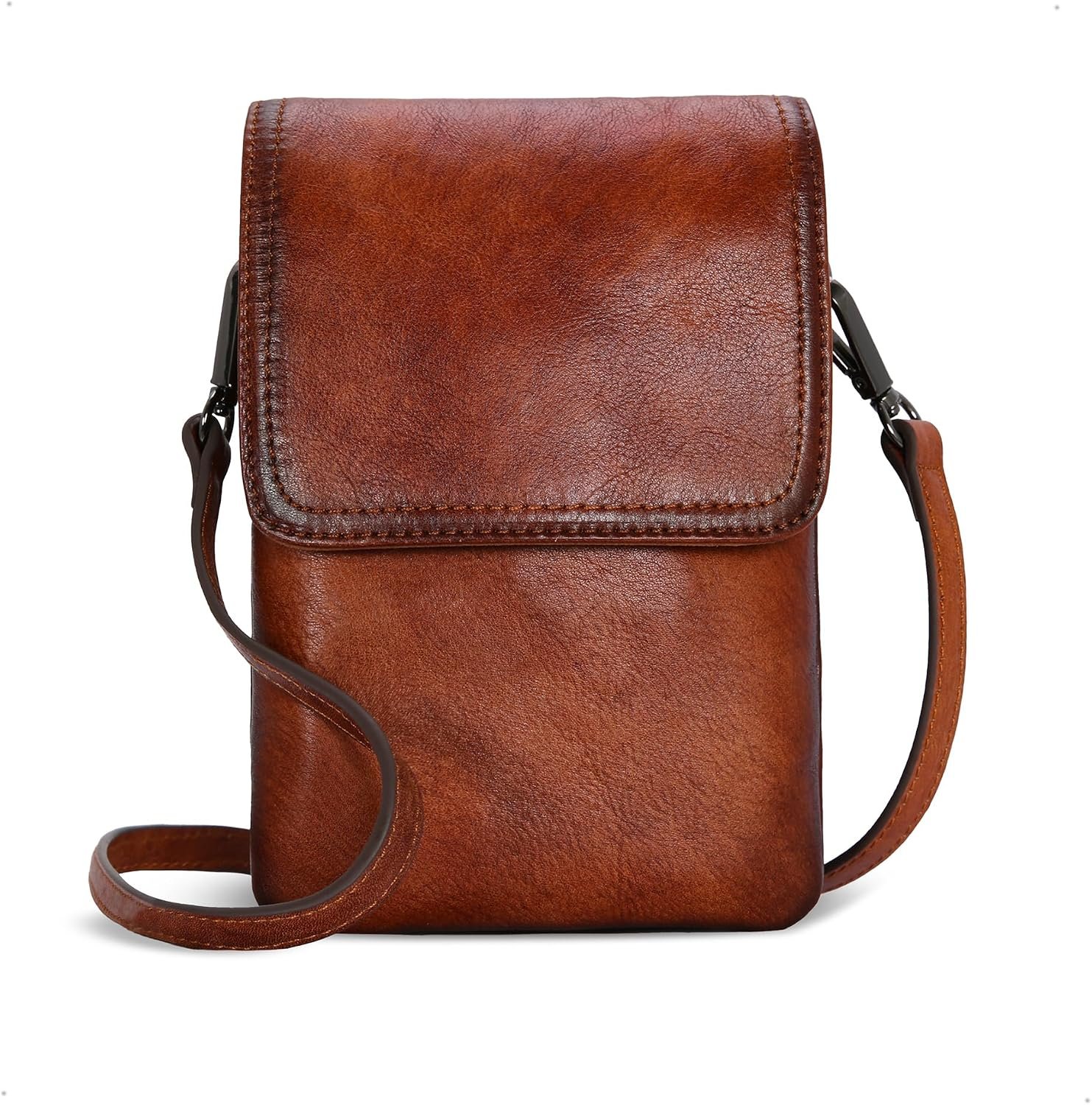 Iswee Rfid Blocking Small Crossbody Bag for Women Travel Classic Style | Genuine Leather，Adjustable Shoulder Strap,Fits 6.9″ Phone,Anti-Theft Purse,Perfect for Daily Use and Weekend Travel