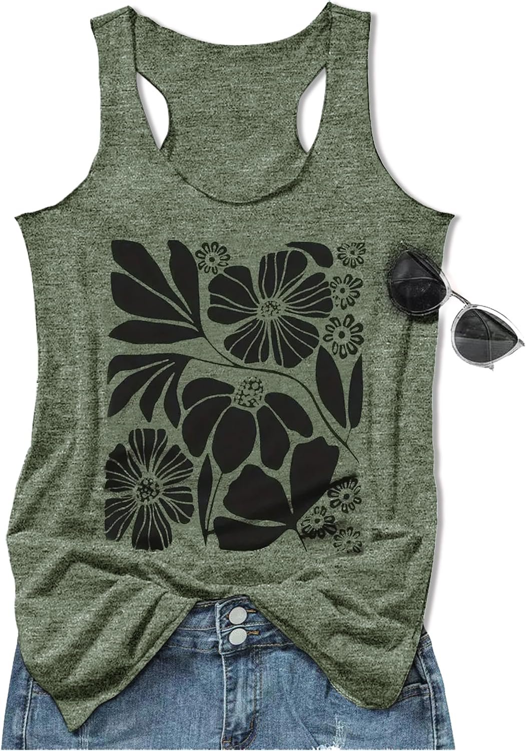 Tank Tops for Women Summer Tank Tops Racerback Boho Graphic Tank Tops Womens Tops Dressy Casual Sleeveless Tops Trendy