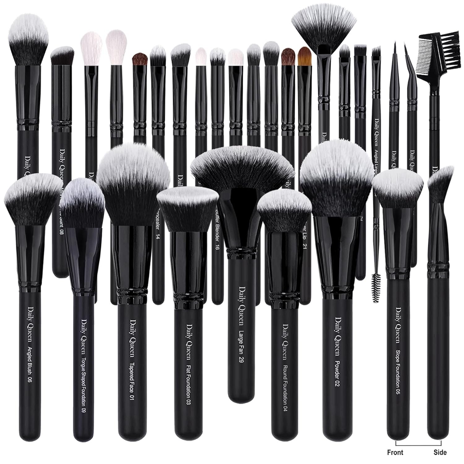 29pcs Black Professional Makeup Brush Set Kabuki Powder Concealers Eye shadows Blush Eyeliner Eyebrow Contour Eye blending Brushes (29pcs brush)