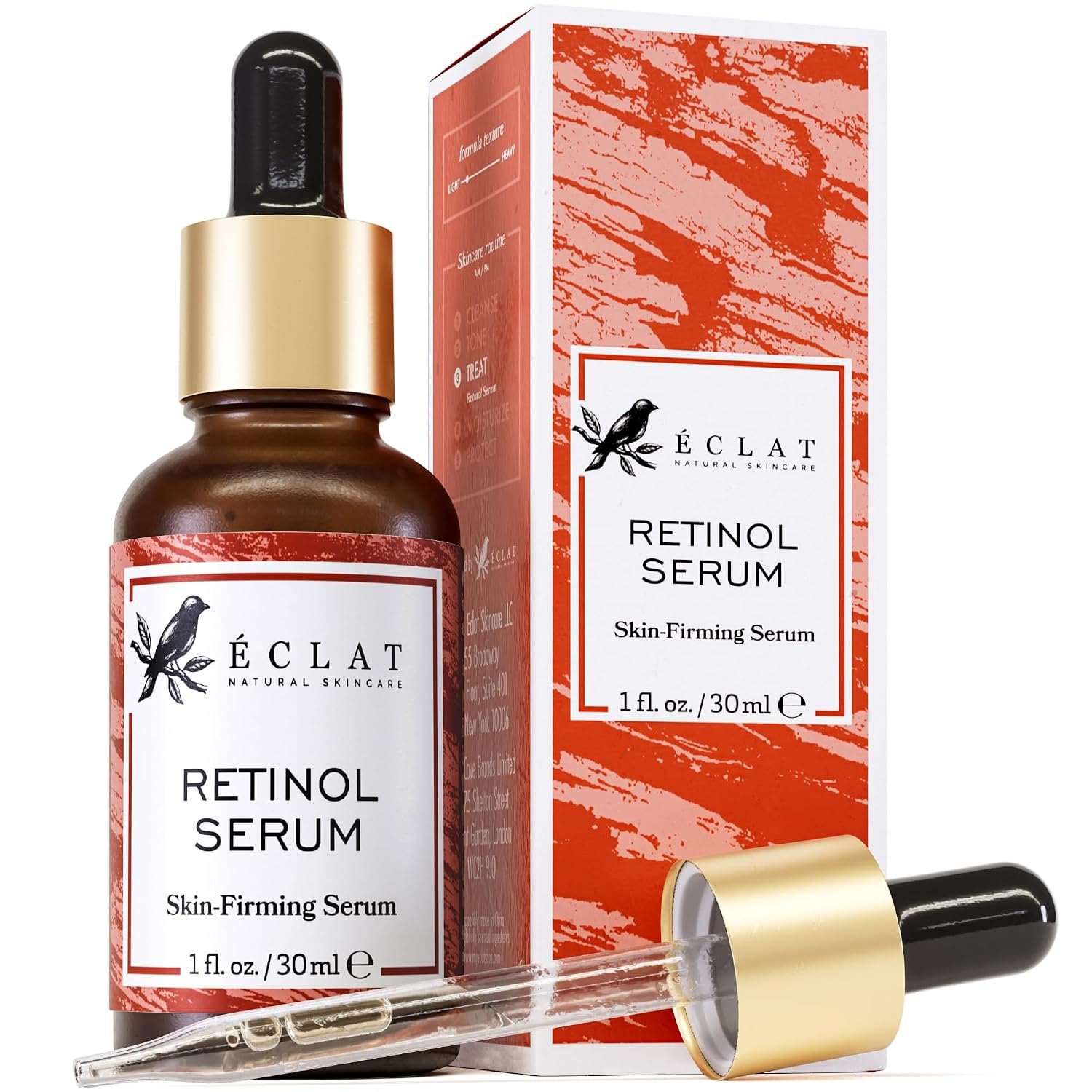 Eclat Skincare Renewing Retinol Serum for Face – Anti Aging Serum with Hyaluronic Acid & Aloe Vera – Hydrates and Improves the Signs of Aging (Fine Lines, Wrinkles & Dark Spots) 1 Fl Oz