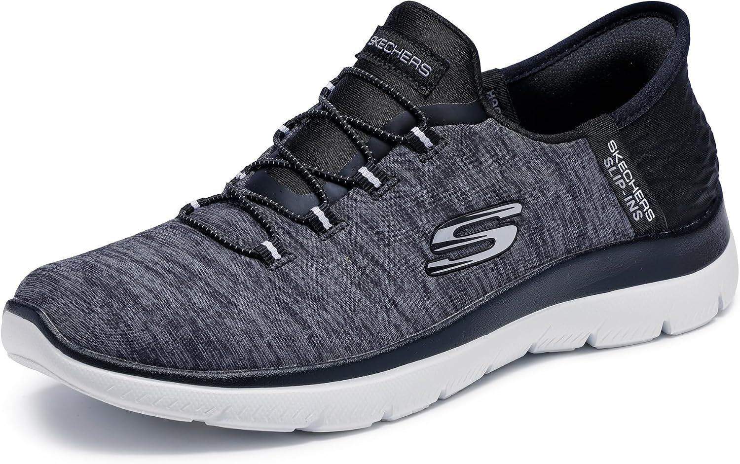 Skechers Women’s Summits Dazzling Haze Hands Free Slip-ins Sneaker | Slip-ins, Heel Pillow holds your foot secure, Air-Cooled Memory Foam Insole, Machine washable, Flexible traction outsole