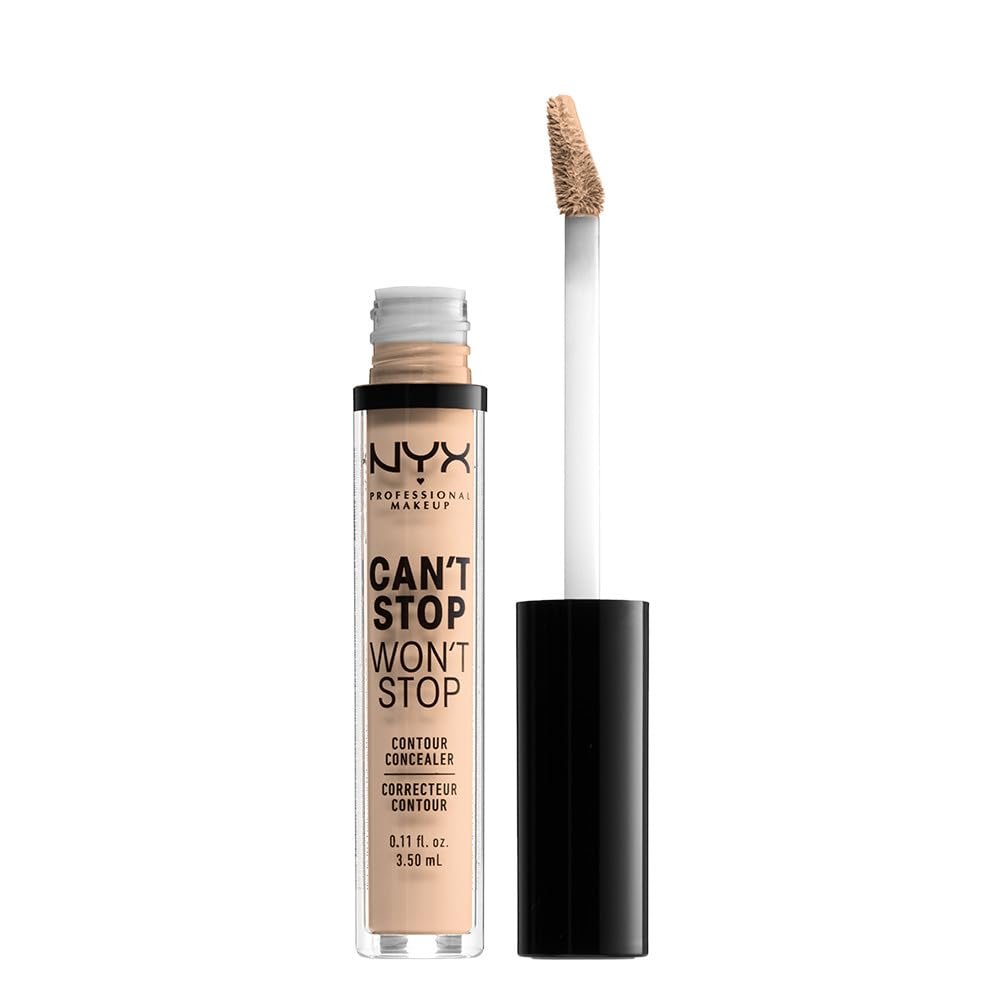 NYX PROFESSIONAL MAKEUP Can’t Stop Won’t Stop Contour Concealer, 24h Full Coverage Matte Finish – Vanilla