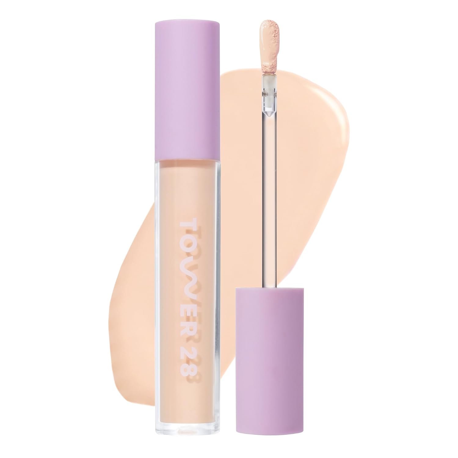 Tower 28 Swipe Serum Hydrating Concealer, 4.0 Light/Medium Cool (0.22 oz) | Hydrating Medium Coverage Concealer & Under Eye Brightener with Hyaluronic Acid & Centella, Face Makeup for Sensitive Skin