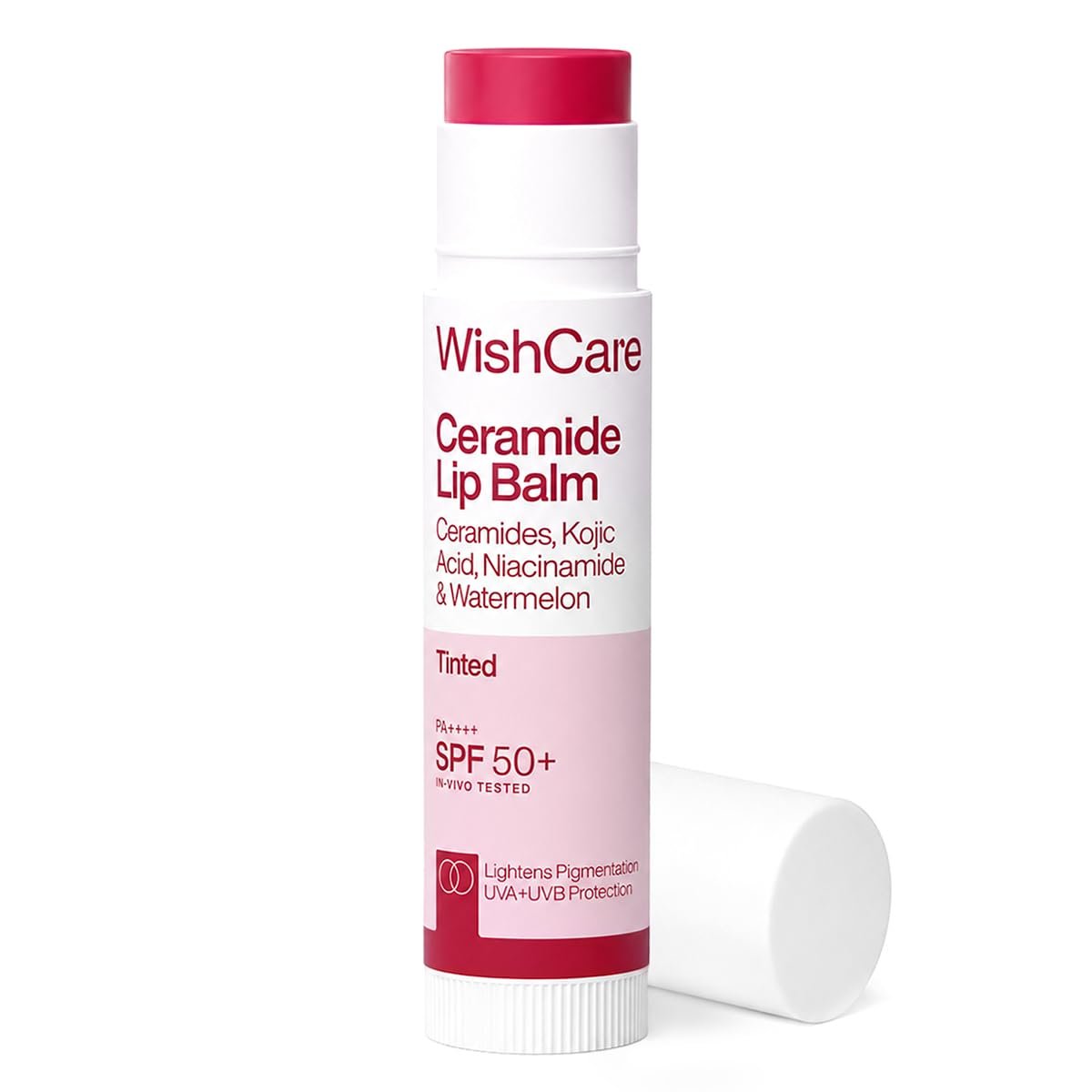 WishCare Tinted Lip Balm with SPF 50 PA+++ – Enriched with Niacinamide, For Women, 5g