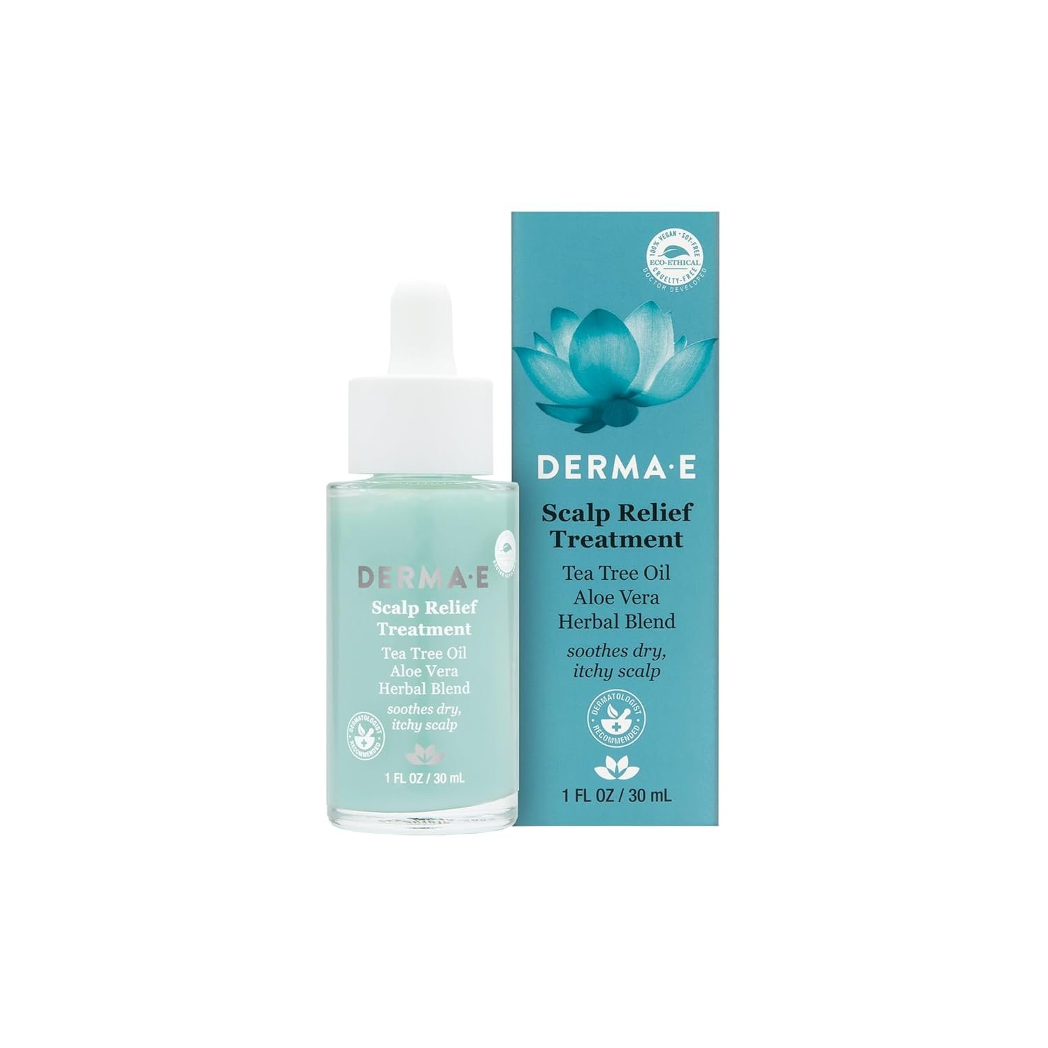 DERMA E Scalp Relief Treatment Scalp Serum, 1 Fl Oz, Dry Scalp Treatment