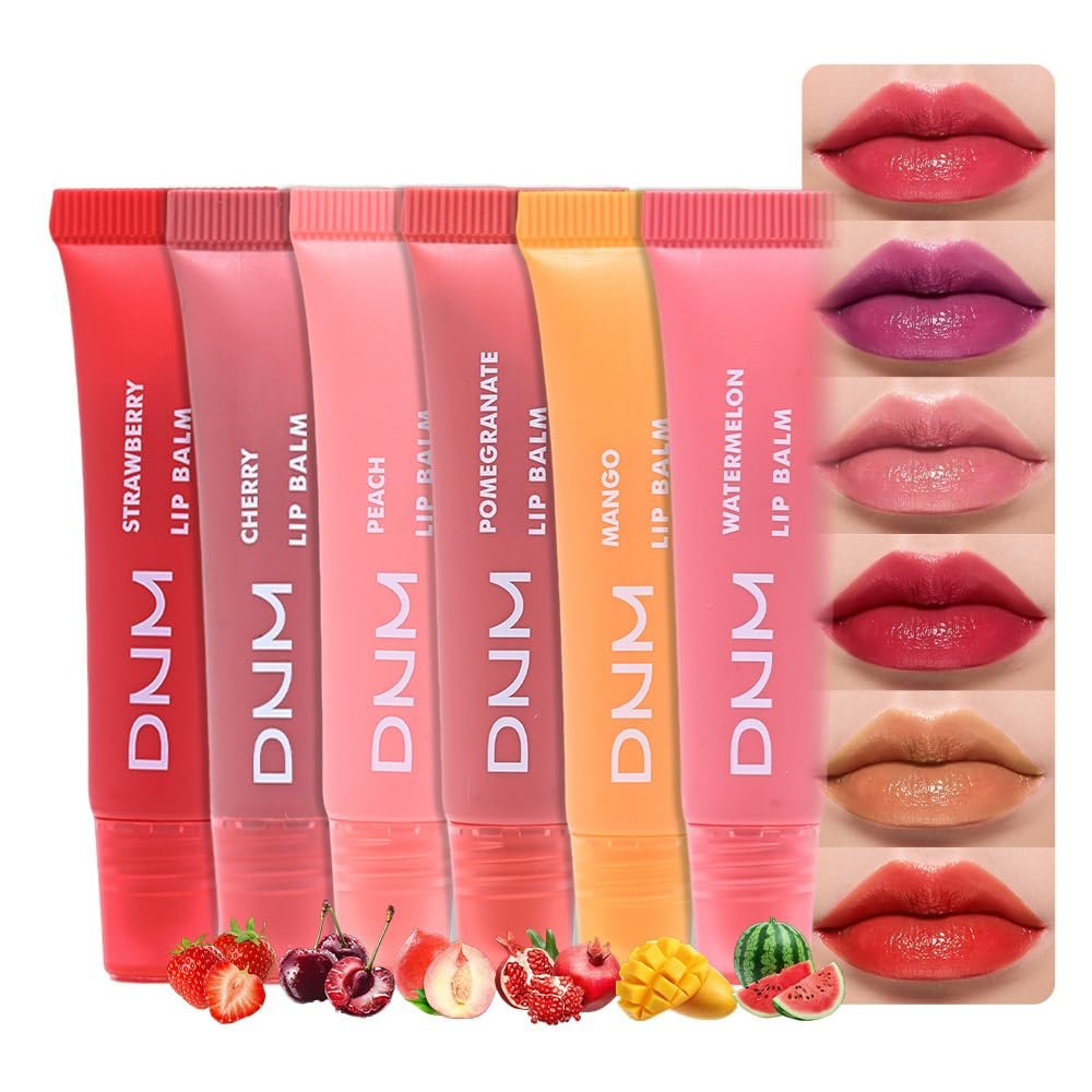 evpct Nourishing Moisturizing Tinted Lip Balm for A Sheer Tint of Color, Softens Smooths Hydrates Moisturizes Lightweight, Lip Care Gloss Plumper Stain for Women Dry & Chapped Lips, 6 Colors Set01