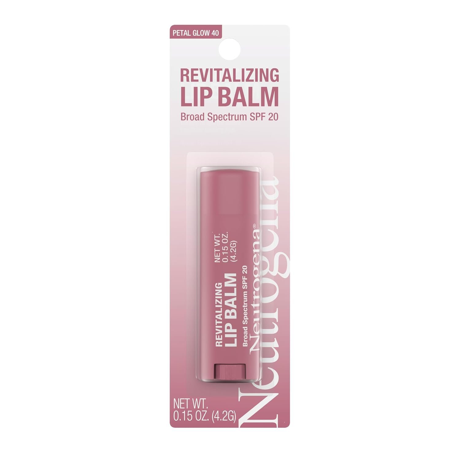 Neutrogena Revitalizing Tinted Lip Balm SPF 20, Sheer Petal Glow, .15 oz | Broad Spectrum Sunscreen, Moisturizing Lip Balm, Sheer Tint, Softer Smoother Healthier-Looking Lips