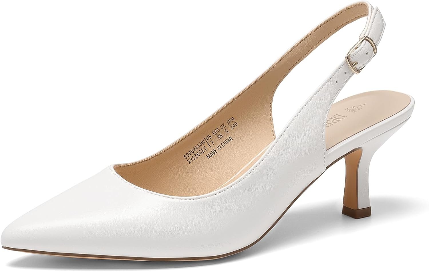 DREAM PAIRS Women’s Kitten Slingback Heels Pumps | Closed Pointed Toe Low Heels Sexy Casual Dress Shoes for Party Wedding Office Work and Shopping