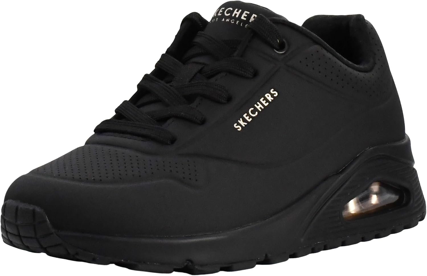 Skechers Women’s Uno – Stand On Air Sneaker | Casual sneaker, Air-Cooled Memory Foam insole, Skech-Air Visible Cushioning, Lace-Up, Wedge fit with hidden 1-inch heel