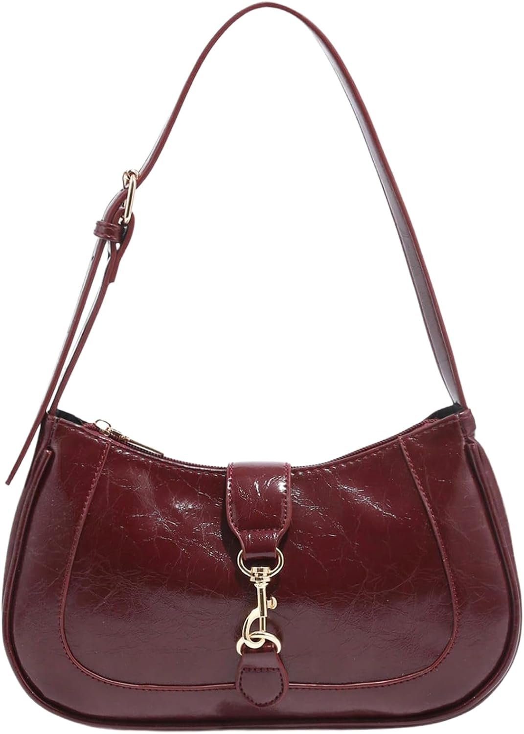 Women’s Retro Vintage Zipper Shoulder Bag Elegant Underarm Purse | Adjustable Strap Handbags, Cute Shoulder Bag, Going Out Purse, Trendy Purses For Women, Y2k Bag